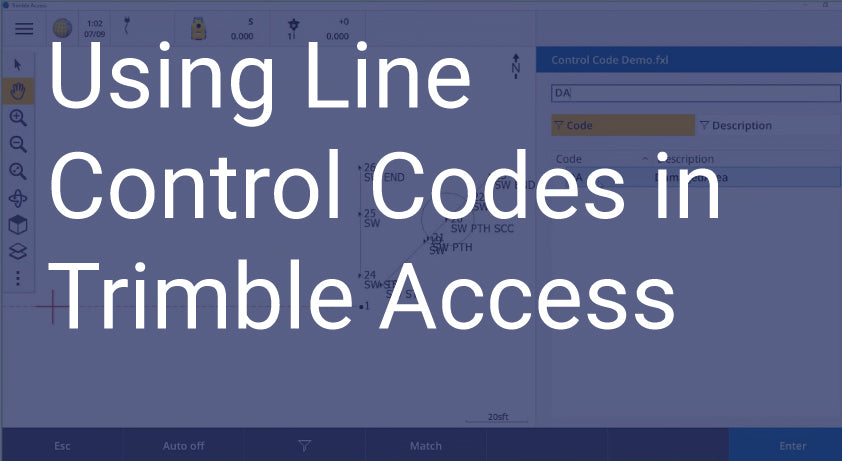 Using Line Control Codes in Trimble Access