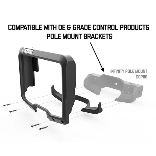 Black data collector frame with text indicating compatibility on a white background