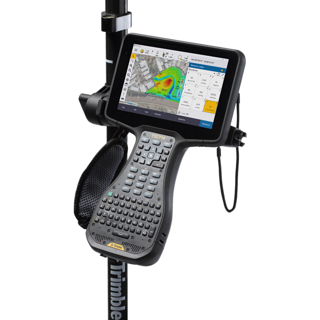 Trimble TSC7 device with 7" screen displaying Trimble Access Software