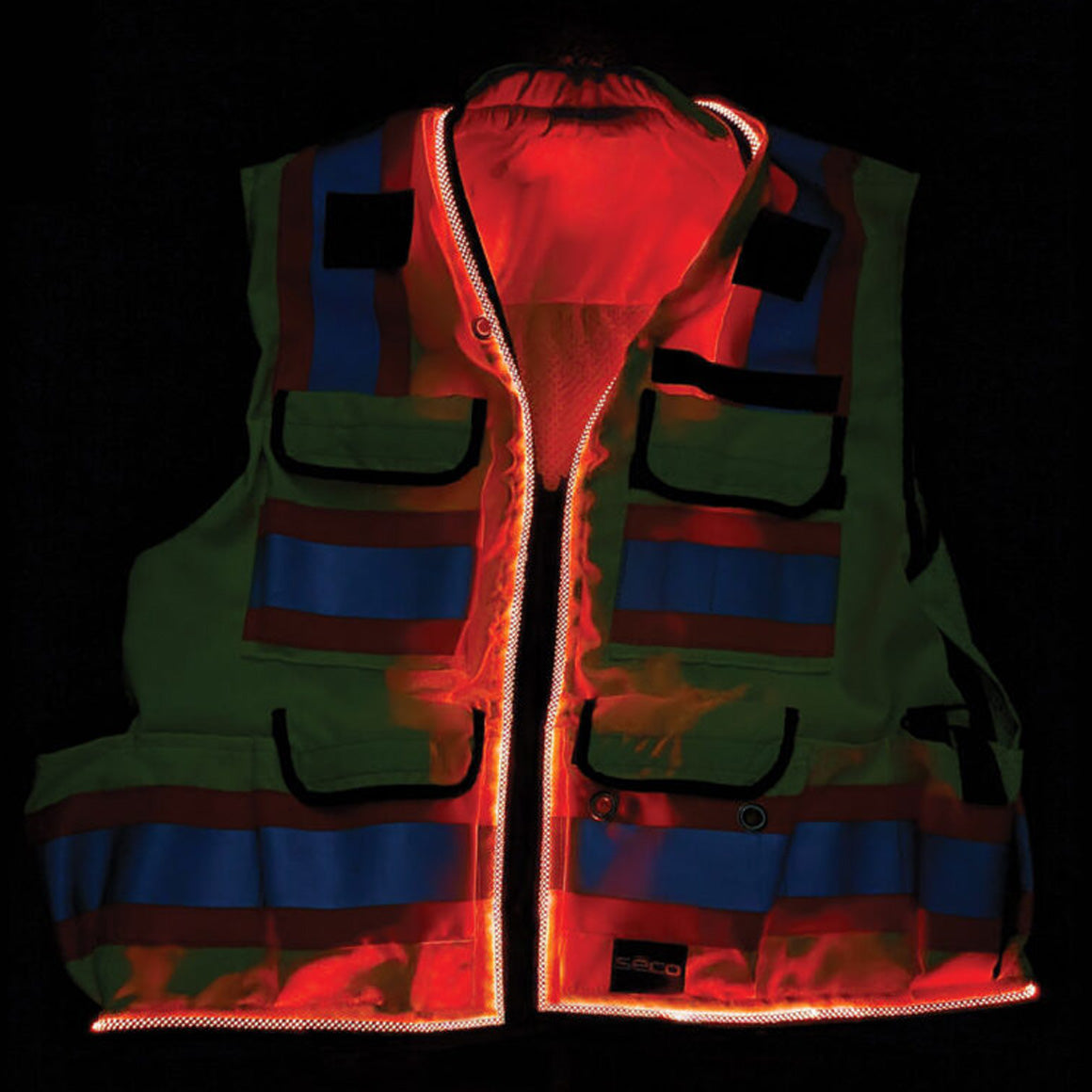 SECO 8265 Class 2 Safety Utility Vest - LED Lighted