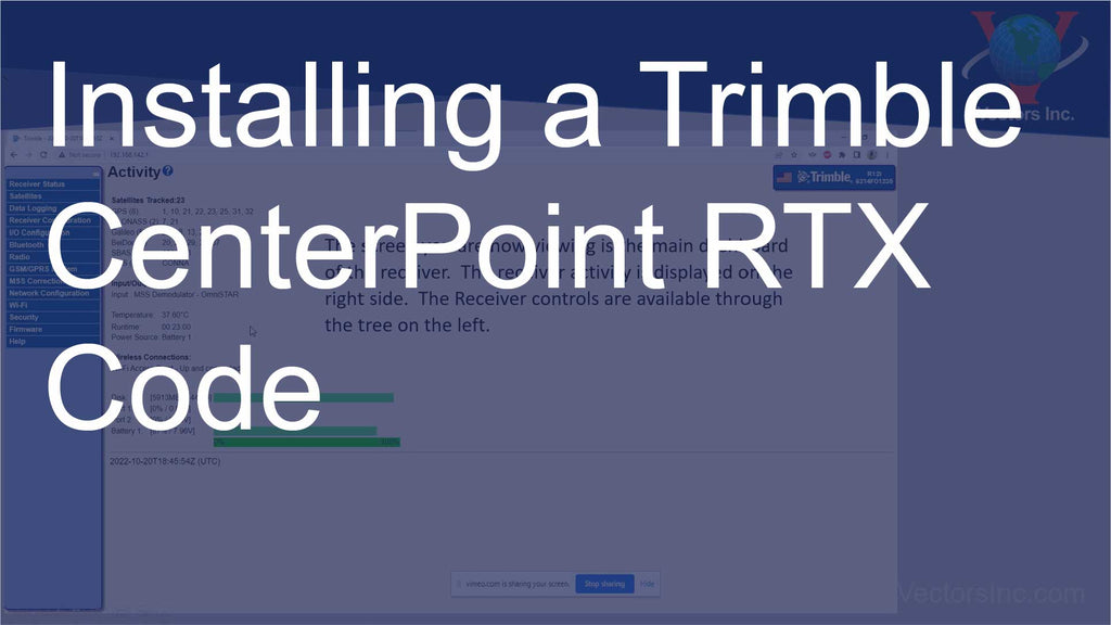 Installing a Trimble CenterPoint RTX Code