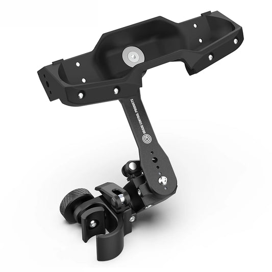 Black metal data collector mount on a white background