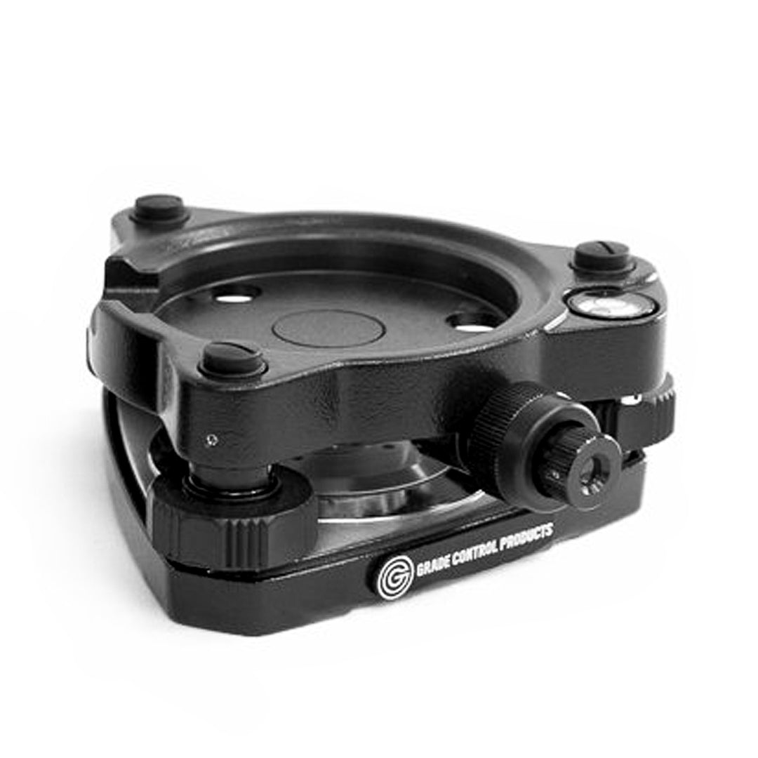 Professional surveying tribrach with optical plummet and 3-way adjustability featuring circular level vial