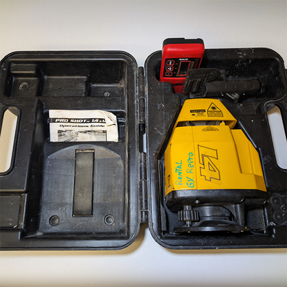 USED Pro Shot L4 Rotating Laser and Apache Lightning 2 Receiver in hard carry case