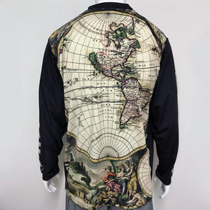Vectors Inc. Antique Map Long Sleeve Technical UPF 50 Shirt