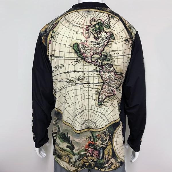 Vectors Inc. Antique Map Long Sleeve Technical UPF 50 Shirt