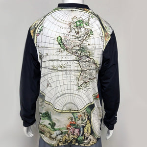 Vectors Inc. Antique Map Long Sleeve Technical UPF 50 Shirt