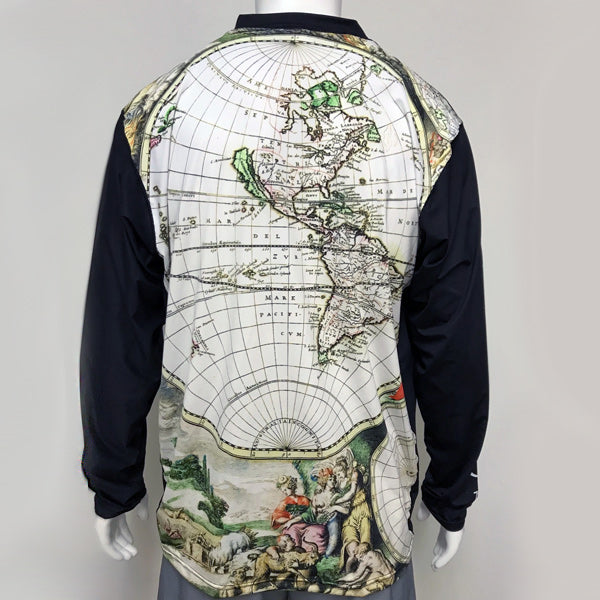 Vectors Inc. Antique Map Long Sleeve Technical UPF 50 Shirt